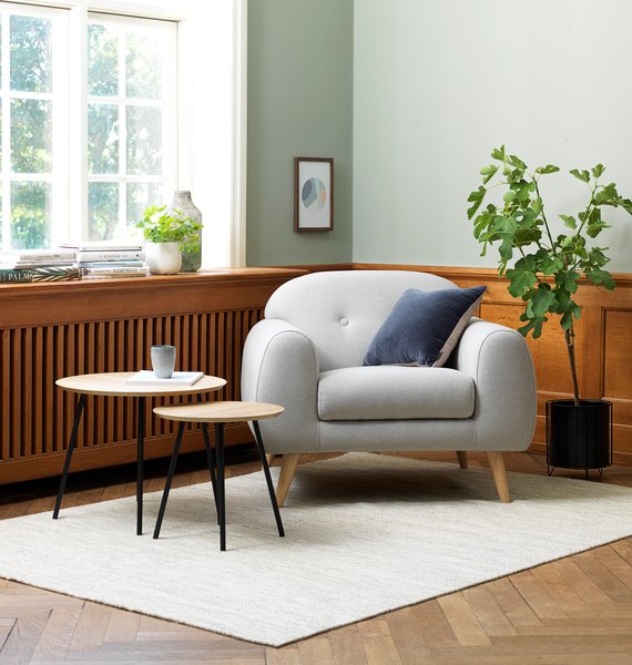 End table NYBO D40 oak colour/black JYSK