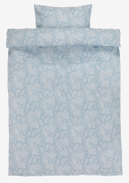 Completo copripiumino Flanella PATRICIA 160x210 cm blu