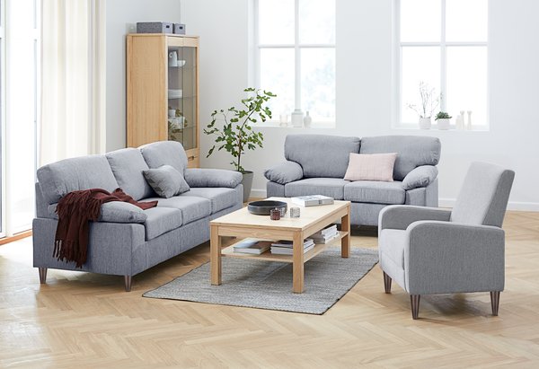 Sofa GEDVED 3-seter lys grå