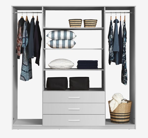 Wardrobe VELLERUP 200x200 combi white