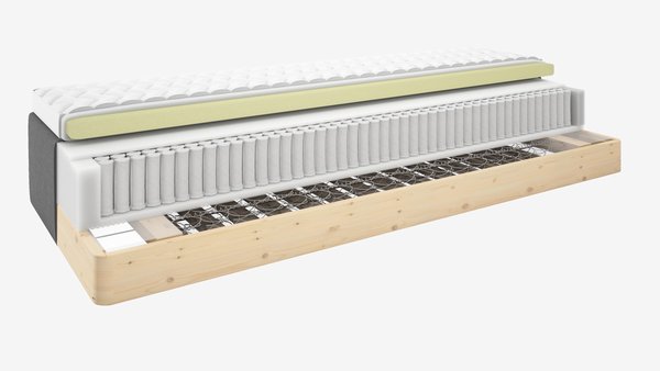 Rammemadrass 120x200 GOLD B30 memory grå-40