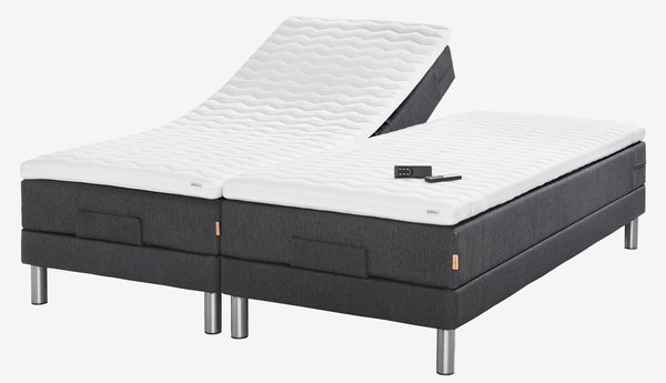 Lit réglable 90x200cm JOSELVA GE40 gris-40 MEMORY