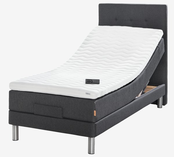 Lit réglable 90x200cm JOSELVA GE40 gris-40 MEMORY