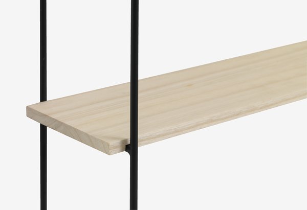 Wandplank HEJLSMINDE 6 schappen zwart/naturel