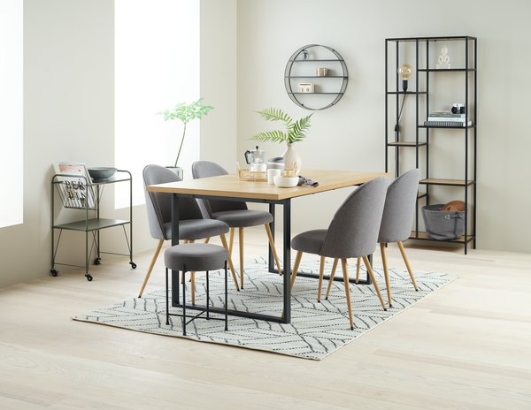 Dining table AABENRAA 90x160 oak colour/black