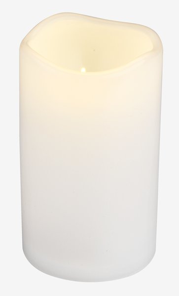 LED sviečka SOREN Ø8xV10 cm biela