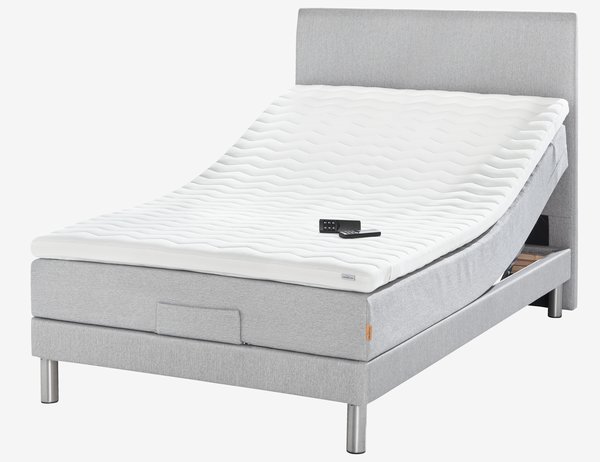 Lit réglable 140x200cm JOSELVA GE40 gris-27 MEMORY