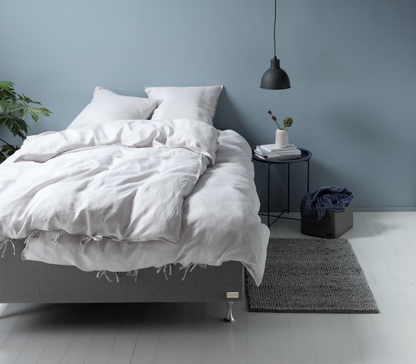 Parure de lit en lin LINEA 160x210 gris clair