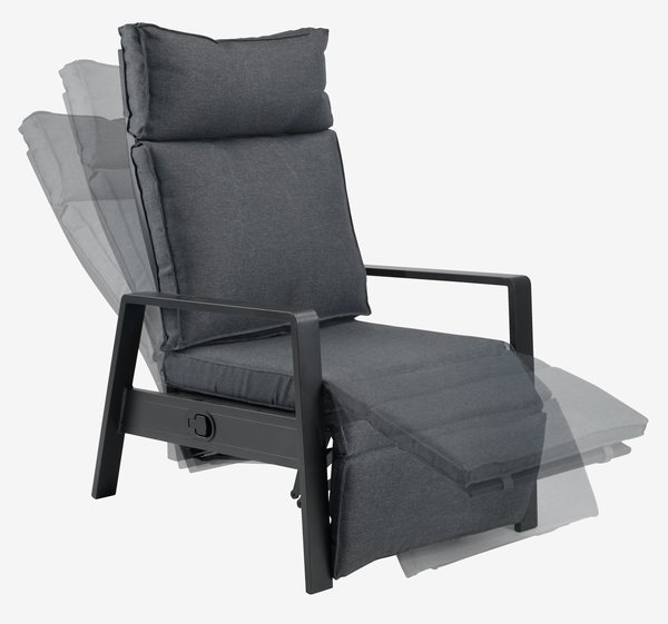 Garden lounge chair VONGE black