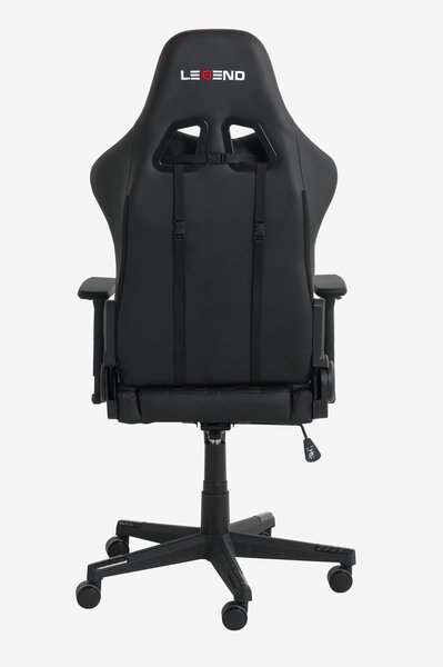 Геймърски стол NIBE черна изкуствена кожа/червено
