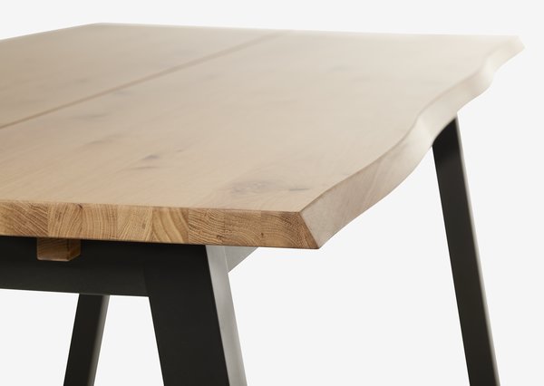 SKOVLUNDE L200 tafel naturel eiken + 4 JONSTRUP cognac