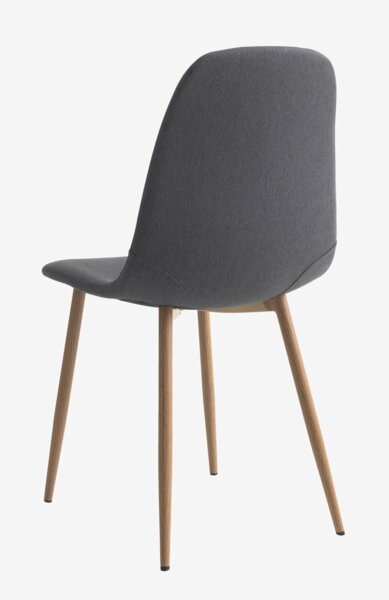 Silla de comedor JONSTRUP tela gris oscuro/color roble