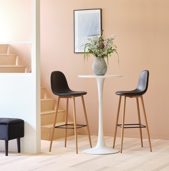 Cadeira de bar JONSTRUP preto/carvalho JYSK