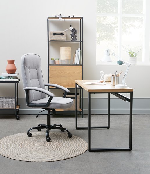 Office chair SKODSBORG grey fabric/black