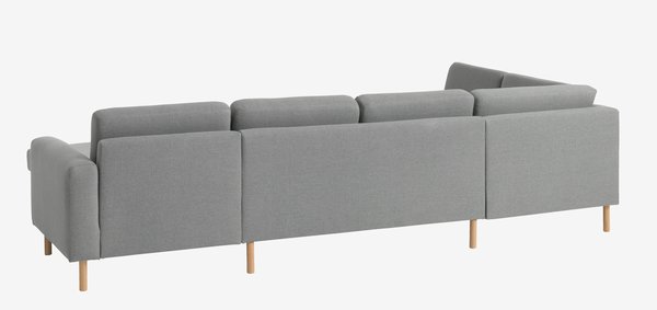 Canapé d'angle SVALBARD méridienne gauche gris clair