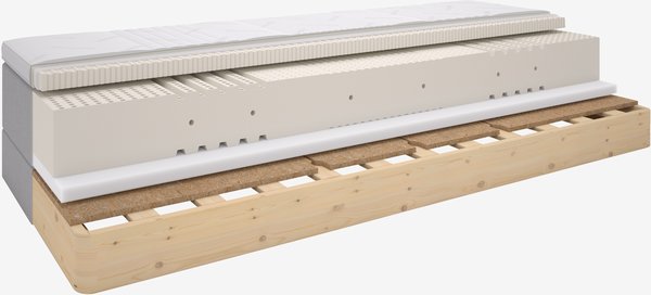 Elevationsseng 90x210cm DUNLOPILLO NEA E200 grå-32