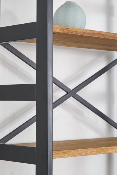 Étagère INTRUP 6 tablettes larges noir/chêne