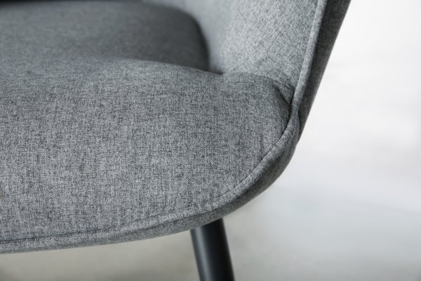 Fauteuil ULDUM tissu gris/noir