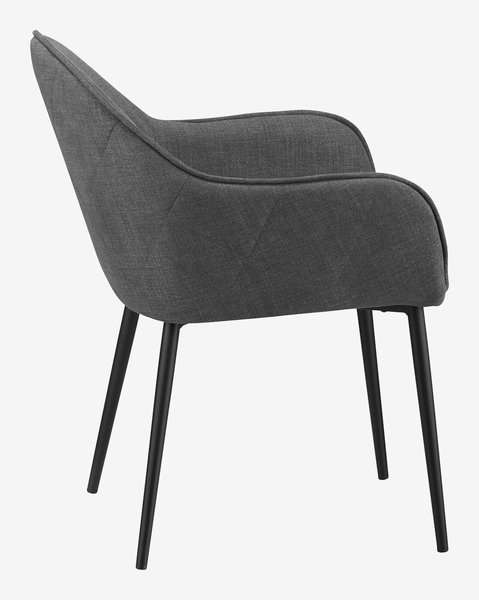 Jedálenská stolička SABRO sivý poťah/čierna