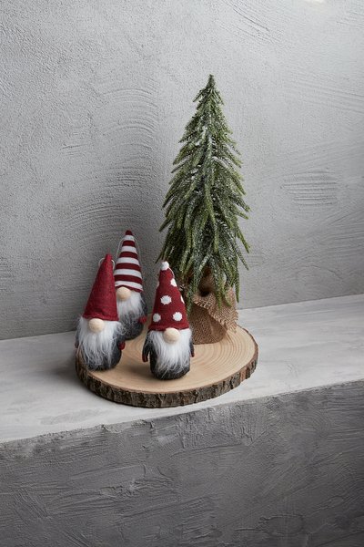 Christmas elf BOND D7xH17cm with felt assorted