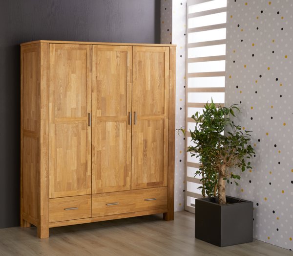 Armadio OLDE 168x200 cm 3 ante 2 cassetti rovere
