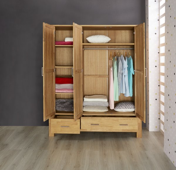 Armadio OLDE 168x200 cm 3 ante 2 cassetti rovere