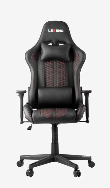 Gejmerska stolica NIBE crna vešt. koža/crvena