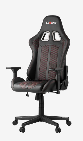 Herní židle NIBE černá koženka/červená