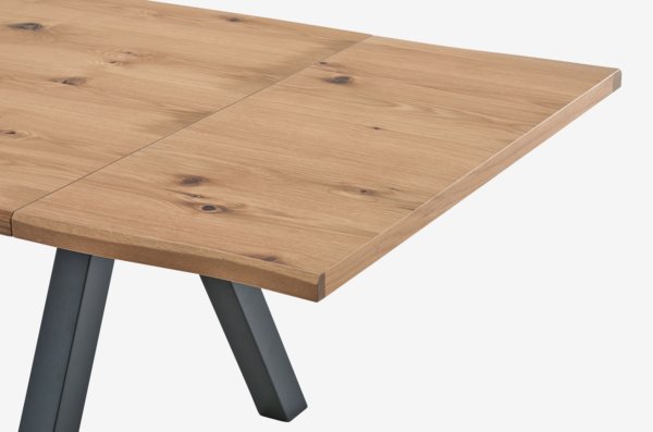 SANDBY L210 Tisch natur Eiche + 4 ROSTRUP sand/schwarz