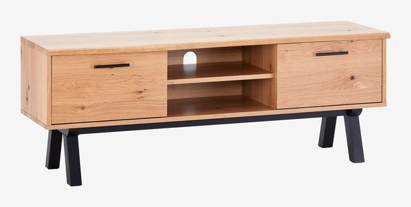 TV-Bank SANDBY 2 Türen Eiche natur/schwarz