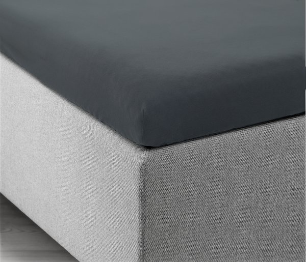 Jersey-Fixleintuch für Topper JASMIN 90x200x6-10 grau