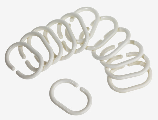 Douchegordijnringen VAREKIL 12st/pk wit