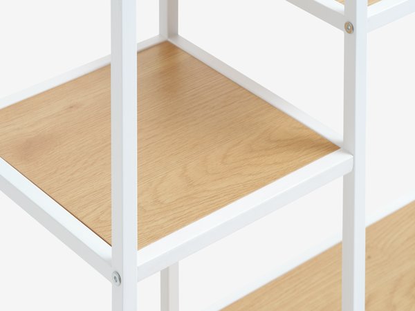 Étagère TRAPPEDAL 7 tablettes couleur chêne/blanc