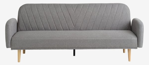 Sofa bed PARADIS light grey fabric/oak colour