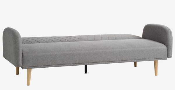 Sofa bed PARADIS light grey fabric/oak colour