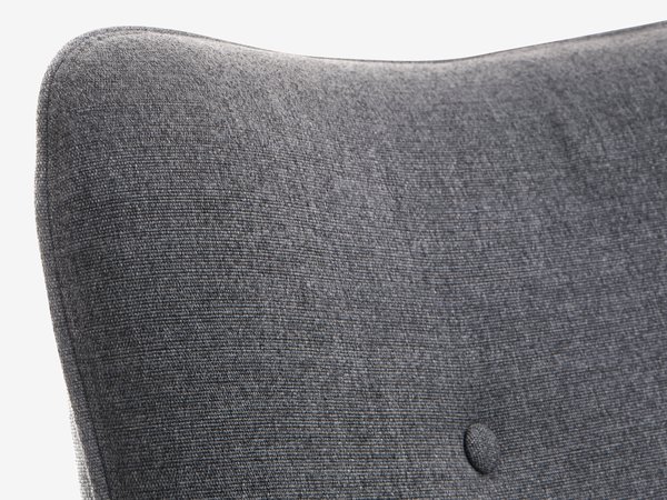 Fauteuil/repose-pieds SKALBORG tissu gris foncé/chêne