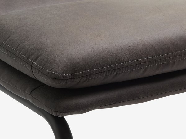 Chaise ULSTRUP tissu gris anthracite/noir