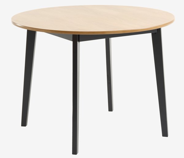 Mesa de comedor JEGIND Ø105 roble/negro