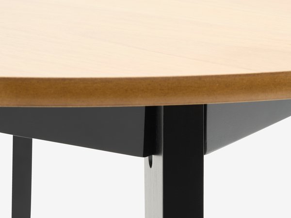 Mesa de comedor JEGIND Ø105 roble/negro