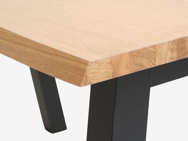 Dining table SKOVLUNDE 90x160 natural oak/black