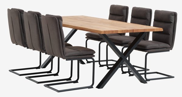 Spisebordsstol ULSTRUP antracitgråt stof/sort