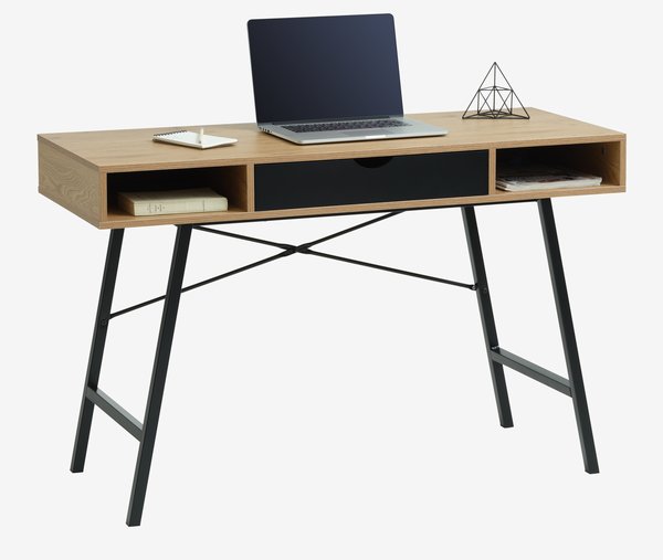 Escritorio ABBETVED 48x120 color roble claro/negro
