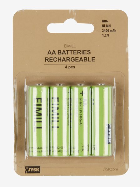 Batterier EIMILL genopladelig AA 4 stk/pk