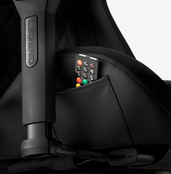 Gamer szék RANUM LED fénnyel fekete textilbőr/fekete