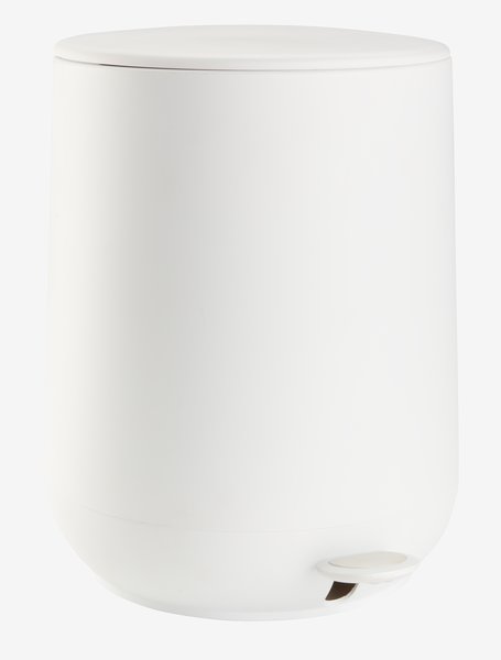 Cubo con pedal OXIE 5L con cierre suave blanco