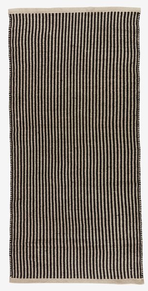 Teppe HOSTA 65x140 striper svart/beige