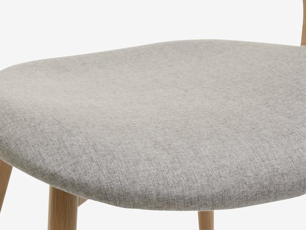 Dining chair HVIDOVRE light oak/light grey fabric