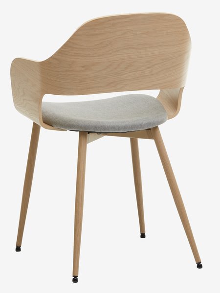 Dining chair HVIDOVRE light oak/light grey fabric