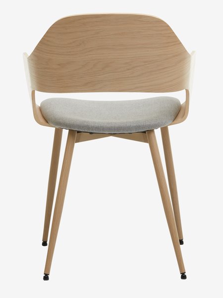 Dining chair HVIDOVRE light oak/light grey fabric