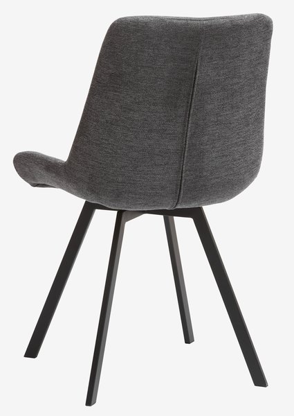 Chaise HYGUM pivotant gris/noir